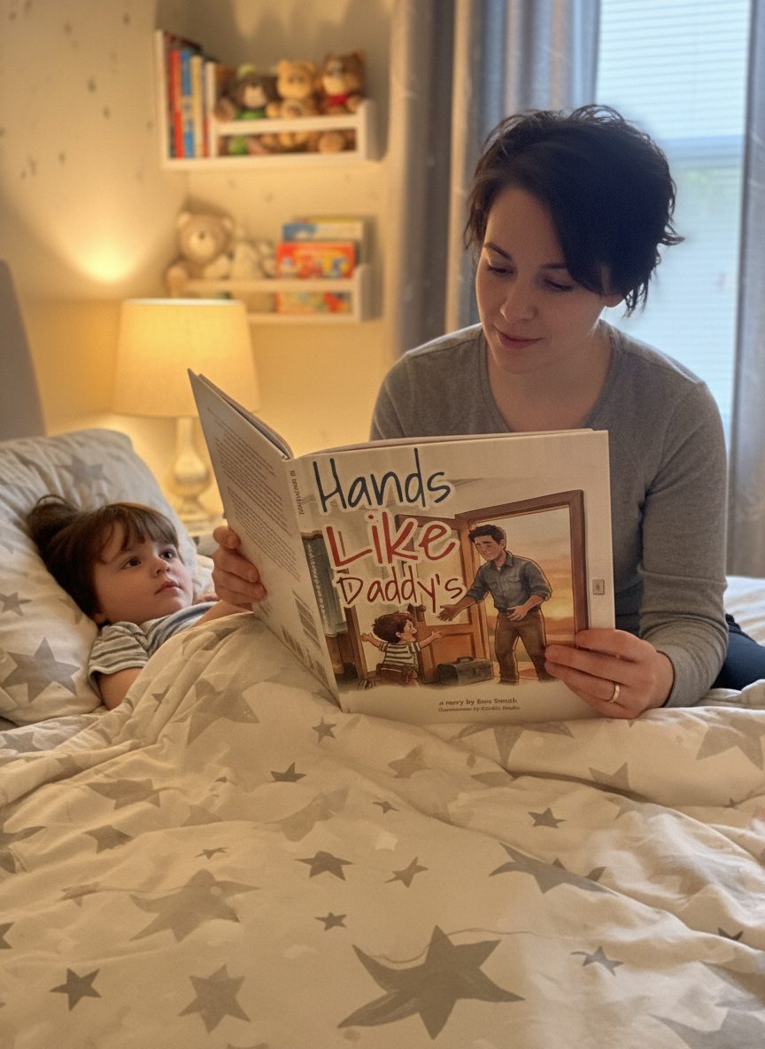 Mom reading at bedtime