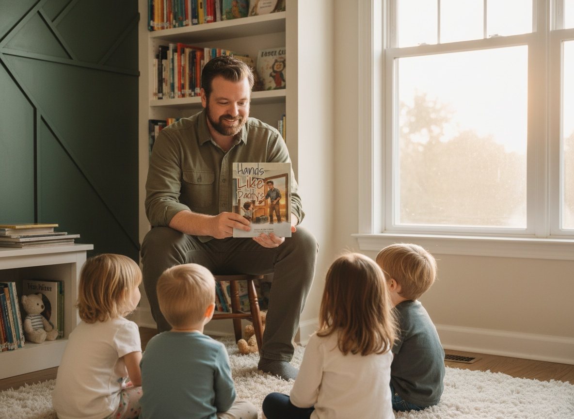 Ron Smith reading to children