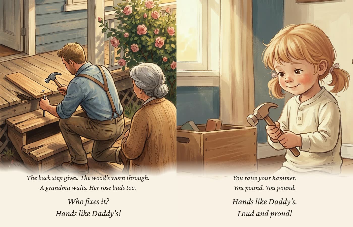 The carpenter spread from Hands Like Daddy's
