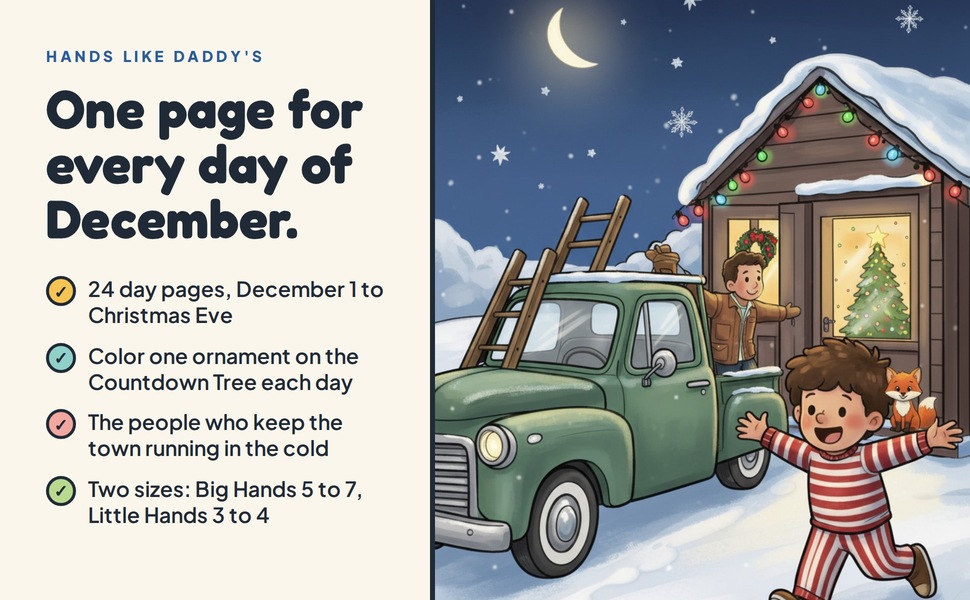 The Countdown to Christmas book, open to a December day page